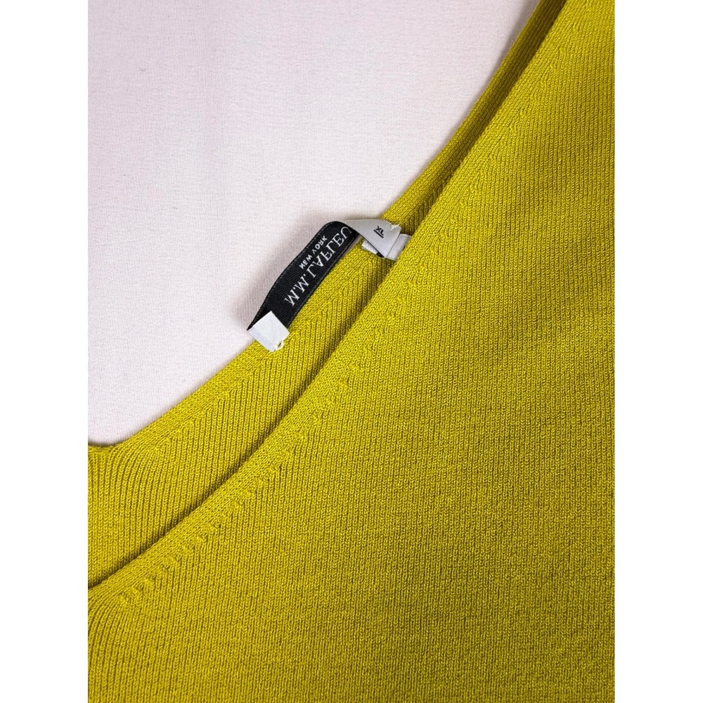 M.M. LaFleur Kara 365 Knit Chartreuse V-Cut Pullover Sweater XL Viscose Top - Picture 9 of 9